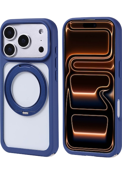Subutu Apple Uyumlu iPhone 17 Pro Kılıf M-safe Şarj Özellikli Standlı Sbt Piza Silikon Kapak - Siyah Siyah