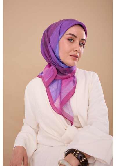 Silk Home Olinda İpek Eşarp 47005-09 Fuşya, Mor, Mavi, Violet