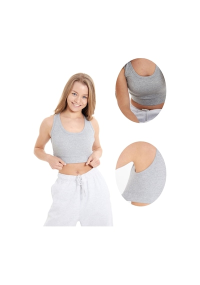 Alya Underwear Kaşkorse Spor Bra Gri Melanj