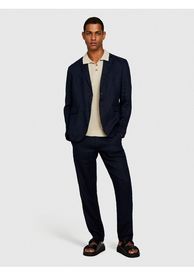 Sisley %100 Keten Astarsız Rahat Kalıp Ceket Erkek Lacivert Ceket - 324p2aghsw01q