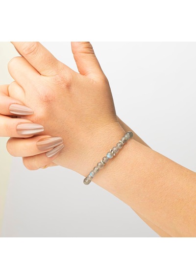 Labradorit Doğal Taş Bileklik 6 Mm Ruh Pusulası Renkli
