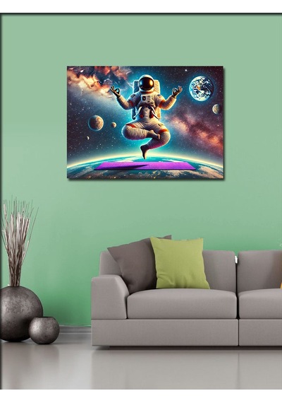 Kanvas Tablo Uzayda Meditasyon Yapan Astronot