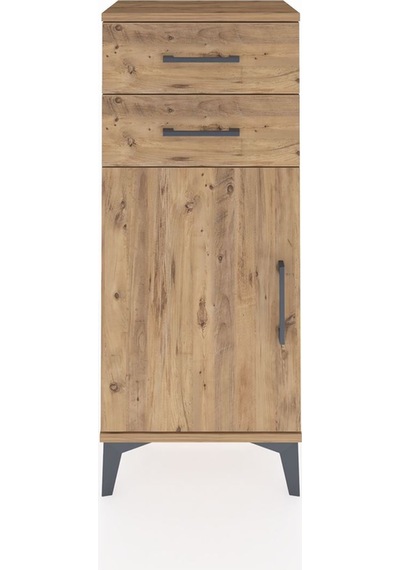 Arges Komodin Tek Raflı 2 Çekmeceli Tek Kapaklı 44x30x106 Çam... Çam