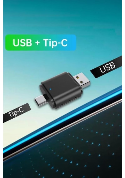 Torima Tab06 Mini 2in1 Kablosuz Carplay Usb Ve Type-c Uyumlu Araç Multimedya Dönüştürücü Adaptörü