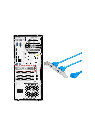 Koodmax 19 Pin Usb 3.0 Arka Pci Panel Braketi 2 Port Çoklayıcı Kablo