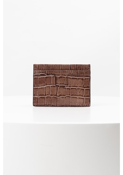 Bayderi Owpi Kroko Deri Minimal Unisex Kartlık Kahve