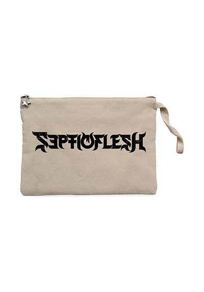 Septicflesh Logo Krem Clutch Astarlı Cüzdan / El Çantası Krem
