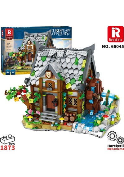 Reobrix 66045 Değirmen Evi Yaratıcı Yapı Blok Seti Building Blocks Europen Century Mill House - 1873 Parça
