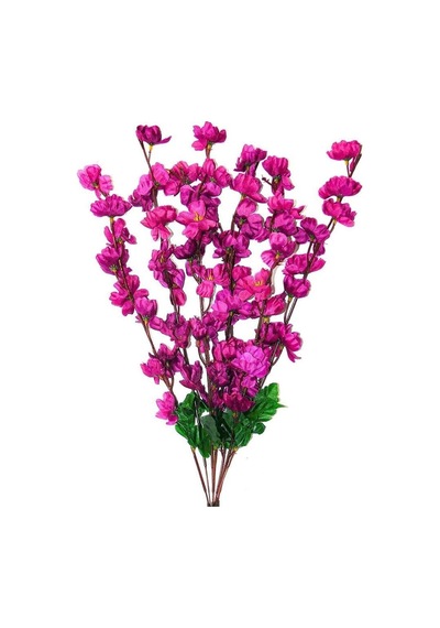 Nettenevime Yapay Çiçek Bahardalı Japon Kiraz Çiçeği 7 Dallı 57cm Mor Çok Renkli
