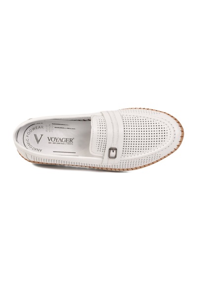 Voyager Beyaz Geniş Kalıp Hakiki Deri Hafızalı Rahat Taban Kadın Casual Ayakkabı Loafer Z142 Z Voyager Beyaz Geniş Kalıp Hakiki Deri Hafızalı Rahat Taban Kadın Casual Ayakkabı Loafer Z142 Z