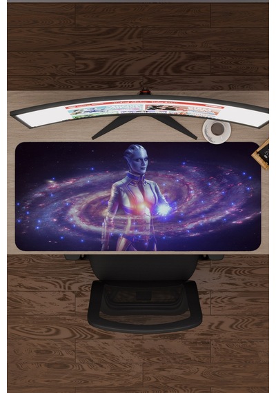 Mass Effect Kaymaz Dikişli Kauçuk Oyuncu Mousepad V4 - 90x40 Xxl Gaming Mouse Pad Fare Altlığı