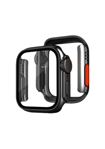 Apple Watch Uyumlu   44mm Watch 49mm Kasa Dönüştürücü Ve Ekran Koruyucu - Siyah