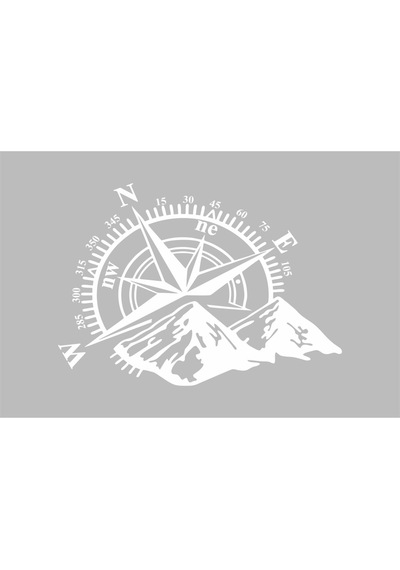 Pusula Compass Oto Özel Yeni Sticker Beyaz 35 25 Cm