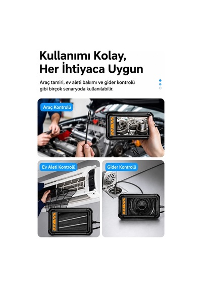 20 Metre Tek Kameralı Endoskop Kamera 1080p Hd Led Aydınlatmalı Sert Kablolu Yeni