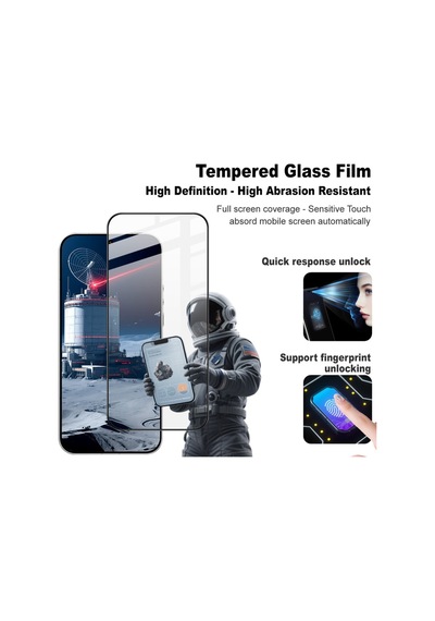 Xiaomi 17 Ultra Uyumlu Tam Kaplayan Temperli Kırılmaz Cam Sorunsuz Parmak İzi Okur + Kamera Lens Koruyucu 2li Set
