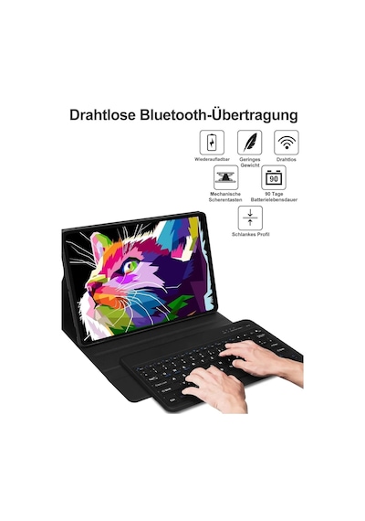 Samsung Galaxy Tab S9 Fe Plus Uyumlu 12.4" Q Türkçe Klavyeli Kılıf Kalem Bölmeli Bluetooth Özellikli Stand Klavyeli Kılıf