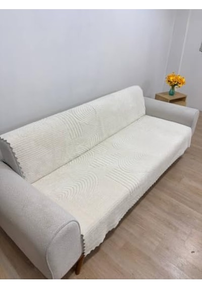 Tr Yumuşacık Welsoft 3 Kişilik Koltuk Örtüsü Koltuk Şalı Ve 170x200 Krem Diğer