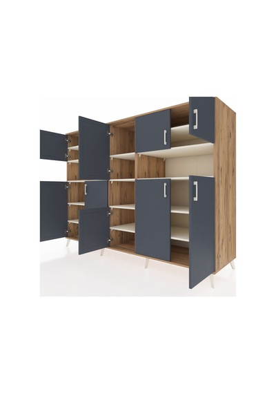 Kronos Dolap 14 Raflı 10 Kapaklı 220x59x163 Çam-antrasit/aytaşı Çam-antrasit/aytaşı Kronos Dolap 14 Raflı 10 Kapaklı 220x59x163 Çam-antrasit/aytaşı Çam-antrasit/aytaşı