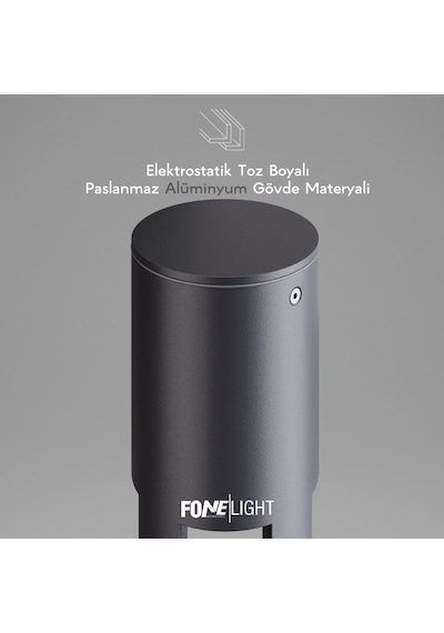 Holera Alüminyum Led Bollard Bahçe Aydınlatma Direği Ip65 Dış Mekan Peyzaj Aydınlatması Antrasit 9w 3000k Su Ge