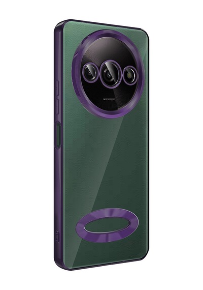 Noktaks - Xiaomi Uyumlu Xiaomi Redmi A3 4g 2024 - Kılıf Kamera Korumalı Logo Gösteren Omega Kapak - Derin Mor T32575 Derin Mor