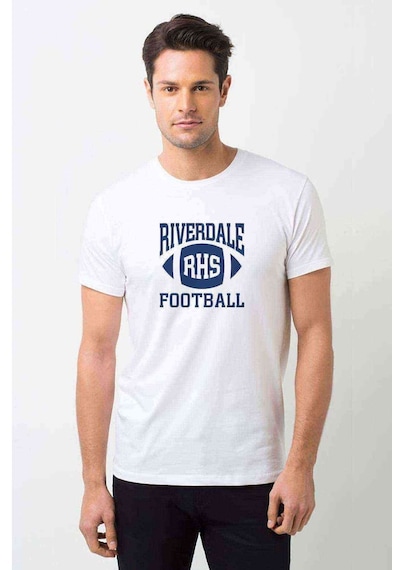 Riverdale Rhs Football Baskılı Beyaz Erkek Tshirt