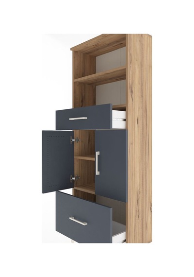 Arges Dolap 4 Raflı 2 Çekmeceli 2 Kapaklı 60x30x163 Çam-antrasit Çam Arges Dolap 4 Raflı 2 Çekmeceli 2 Kapaklı 60x30x163 Çam-antrasit Çam