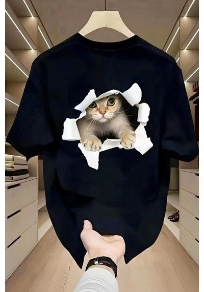 Catys 2026 Oversize Unisex Kadın Tshirt SIYAH