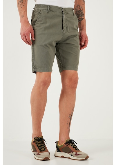 Buratti Pamuklu Slim Tapered Bermuda Erkek Şort 4503S67Smilano Açık Haki