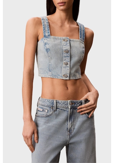 Calvin Klein % 100 Pamuk Logolu Şeritli Kot Askılı Bluz Bayan Bluz Lv047g728g Yp3 Açık Mavi Calvin Klein % 100 Pamuk Logolu Şeritli Kot Askılı Bluz Bayan Bluz Lv047g728g Yp3 Açık Mavi