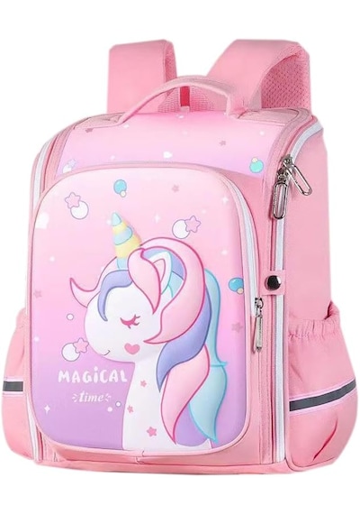 Unicorn 3d Desenli Kız Çocuk Kreş Ve Anaokulu Okul Çantası Pembe