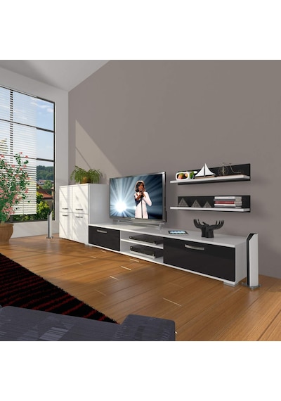 Decoraktiv Eko On Mdf Dvd Tv Ünitesi Tv Sehpası Beyaz - Siyah