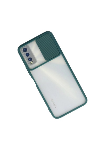 Uryport Vivo Y11s Kılıf Palm Buzlu Kamera Sürgülü Silikon - Yeşil