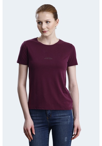 Slazenger Paytons 3 Lü Set Kadın Tişört Ekru - Bordo - Antrasit