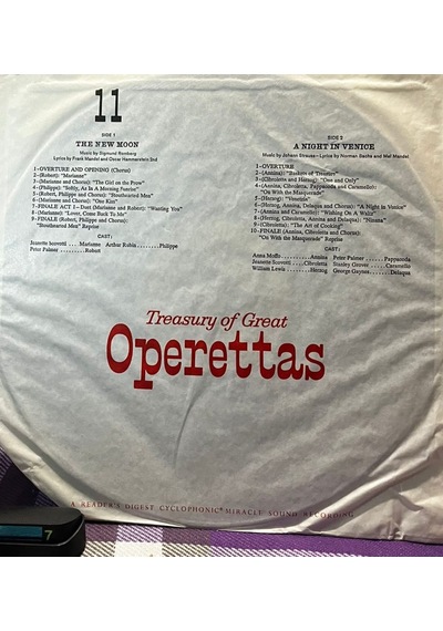 Various Artists - Treasury Of Great Operettas The New Moon / A Night In Venice Reader's Digest Vinyl Lp