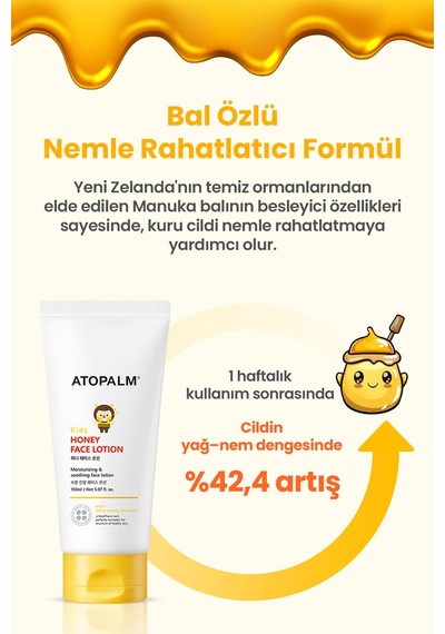 Çocuklar İçin Yoğun Nemlendirici Ve Besleyici Yüz Losyonu Atopalm Honey Face Lotion Kids