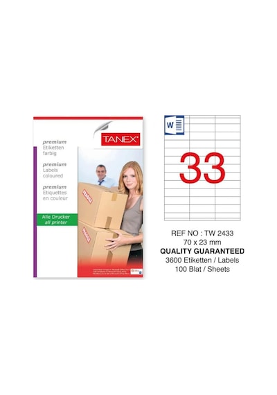Tanex Tw-2433 Sevkiyat ve Lojistik Etiket 70x23 mm