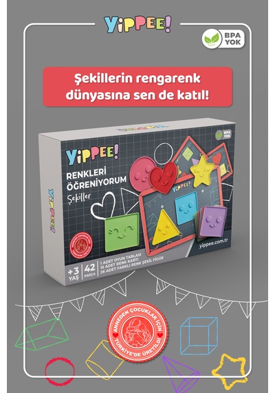 Renkleri Öğreniyorum Şekiller Renk Eşleştirme Oyunu 42 Parça