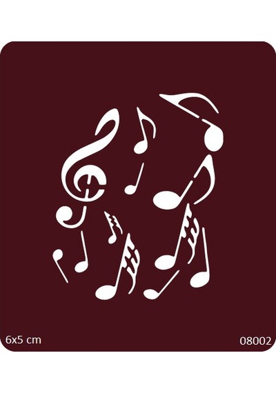Airbrush Tattoo Müzik Notaları Yapışkanlı Stencil Süsleme Ve Boyama Kalıbı
