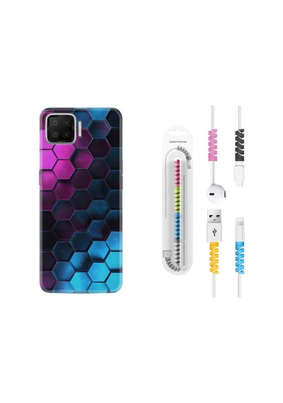 Oppo A73 Kılıf Kablo Koruyuculu Petek 1825