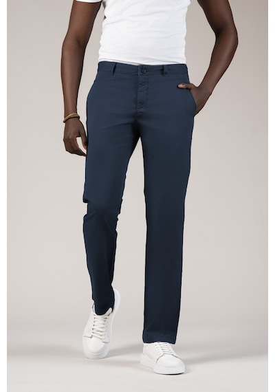 Akçaylar Regular Fit Pamuklu Büyük Beden Yazlık Chino Pantolon Lacivert