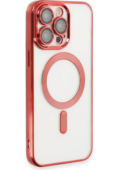 Ilkeshop Newface Apple iPhone Uyumlu 15 Pro Kılıf Kross Magneticsafe Kapak - Kırmızı