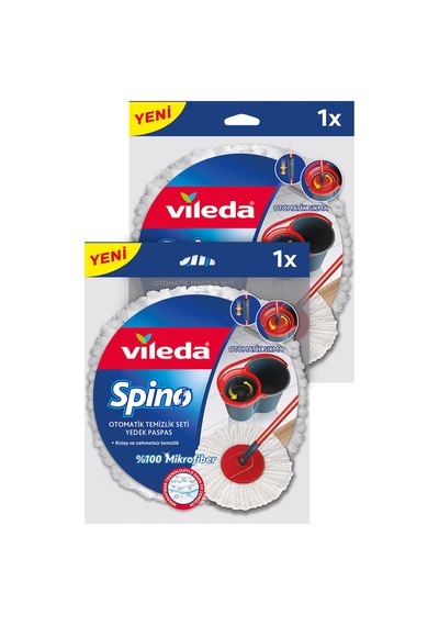 Vileda Spino Yuvarlak Mikrofiber Yedek Paspas 2'li Paket