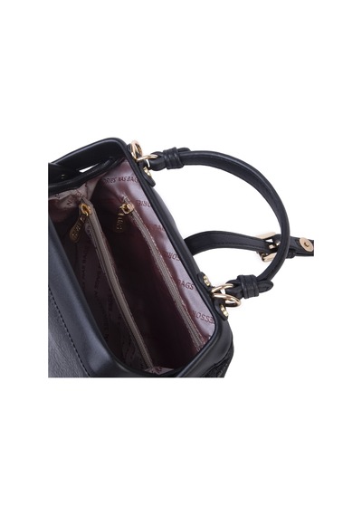 Nas Bag Hakiki Deri Görünümlü Vintage Doktor Çantası Küçük Boy El Ve Omuz Çantası Siyah Victoria