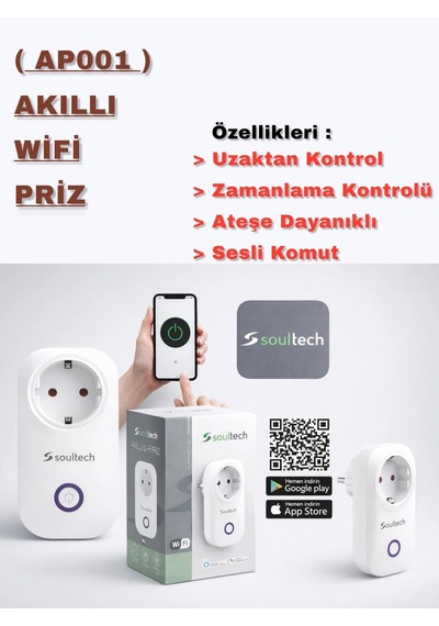 Soultech Akıllı Wifi Priz Uzaktan Kontrollü Zamanlayıcılı Smart Plug