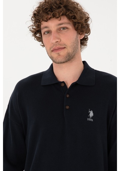 U.S. Polo Assn. Erkek Comfort Fit Polo Yaka Lacivert Basic Kazak 50313660-VR033