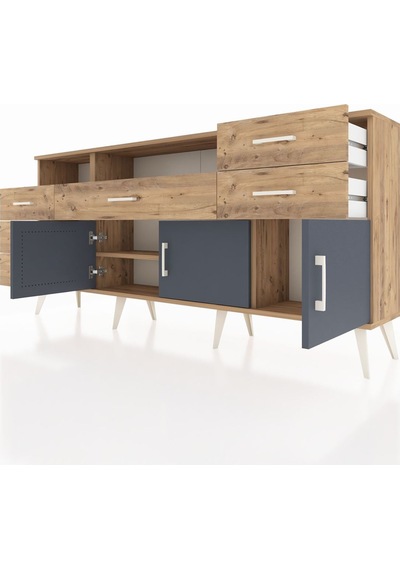 Arges Konsol 3 Raflı 6 Çekmeceli 3 Kapaklı 176x30x83 Çam-antrasit/çam Antrasit/çam Arges Konsol 3 Raflı 6 Çekmeceli 3 Kapaklı 176x30x83 Çam-antrasit/çam Antrasit/çam