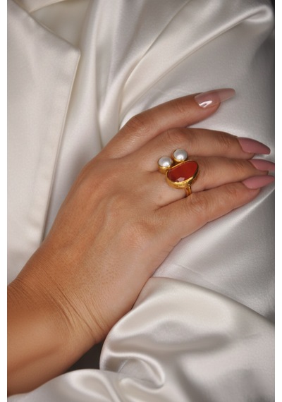 Kadir Jewellery 22 Ayar Altın Kaplama Kadın Zirkon Taşlı Yüzük-el İşçiliği Ve Özel Tasarım Çok Renkli