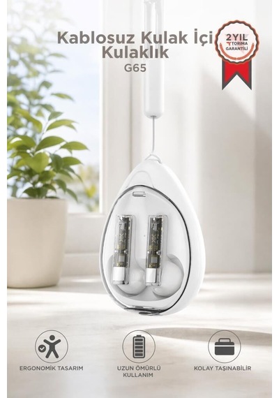 Özel Seri Teknik Alet Müzik Aleti Oyun Aksesuarı Bluetooth Kulaklık Kulak İçi G65 Beyaz