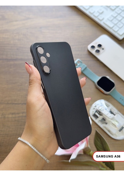 Samsung Galaxy A36 Uyumlu Süper İnce Mat Ultra Thin Silikon Kılıf Siyah