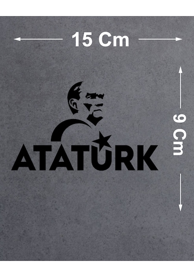 Atatürk Ve Ay Yıldız Sticker - Araba Oto Motosiklet Karavan Araç Cam Sticker - 00347 15x9 Cm